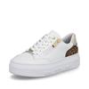 Rieker Platform Trainer With Side Zip - White Leopard